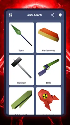 Origami weapons, paper schemes android App screenshot 16