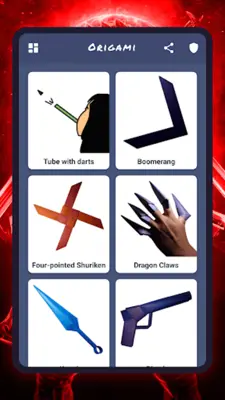 Origami weapons, paper schemes android App screenshot 17