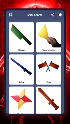 Origami weapons, paper schemes android App screenshot 18