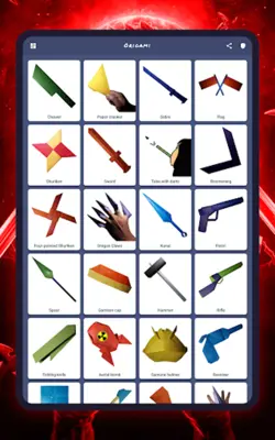 Origami weapons, paper schemes android App screenshot 4